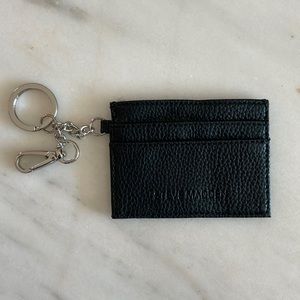 STEVE MADDEN Black Leather Women's Key Chain Card Holder Bag